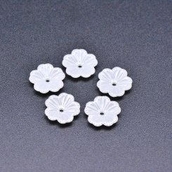 アクリルビーズ フラワー 花型 パールホワイト 3×12mm 【100ヶ】