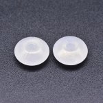 アクリルビーズ ソロバン ラメ入り ホワイト 6×13mm【100ヶ】