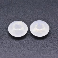 アクリルビーズ ソロバン ラメ入り ホワイト 6×13mm【100ヶ】
