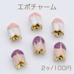 エポチャーム ビーズキャップ 立体 すずらん 1穴 6×10mm ゴールド【2ヶ】