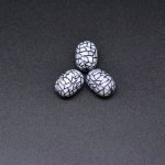 アクリルビーズ アンティーク調 オーバル 10×15mm ホワイト【500g（約460ヶ）】