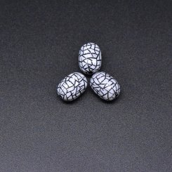 アクリルビーズ アンティーク調 オーバル 10×15mm ホワイト【500g（約460ヶ）】