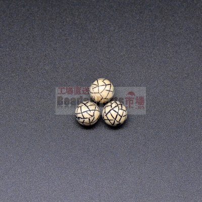 アクリルビーズ アンティーク調 丸玉 10mm ベージュ【500g（約500ヶ）】