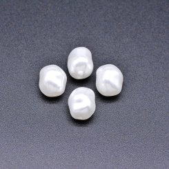 ABS製 パールビーズ 不規則 パールホワイト 11×13mm 【100ヶ】