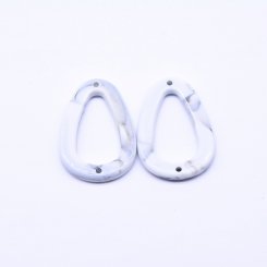 アクリルパーツ アクリルチェーンパーツ 雫 2穴 クリーム32×46mm【100ヶ】