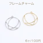 レジンフレームチャーム ラウンド カン付き 27×30mm（6ヶ）