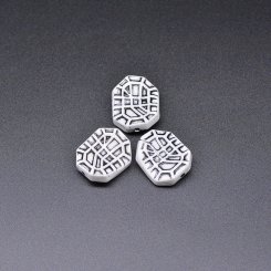 アクリルビーズ アンティーク調 不規則八角形 21×25mm ホワイト【500g】