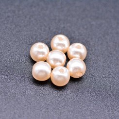 ABS製 パールビーズ 丸型 ライトオレンジ 5×6mm 【100ヶ】