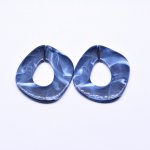 アクリルパーツ アクリルチェーンパーツ 穴なし ブルー43×52mm【100ヶ】