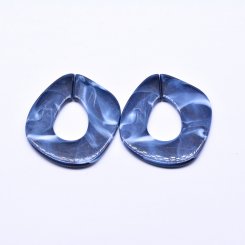 アクリルパーツ アクリルチェーンパーツ 穴なし ブルー43×52mm【100ヶ】