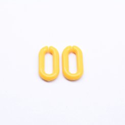 アクリルチェーンパーツ オーバル カラフル イエロー11×20mm 【100ヶ】