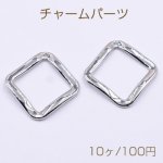 チャームパーツ 菱形フレーム 1穴 30×31mm ロジウム【10ヶ】