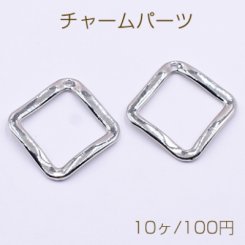 チャームパーツ 菱形フレーム 1穴 30×31mm ロジウム【10ヶ】
