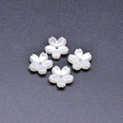 アクリルビーズ フラワー 五弁花 パールホワイト 4×11mm 【100ヶ】