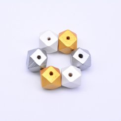 ウッドビーズ カラフル 多面カット 15×16mm