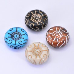 アクリルビーズ アンティーク調 コイン型 24mm【500g】