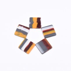樹脂貼付けパーツ 四角形 17x17mm 【50ヶ(約28g)】
