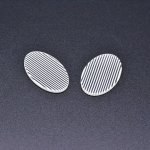 アクリルパーツ オーバル 半クリア ストライプ ホワイト 24×40mm【50ヶ】