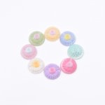 樹脂貼付けパーツ 円形 フラワー封入 20x20mm 【50ヶ(約102.5g)】