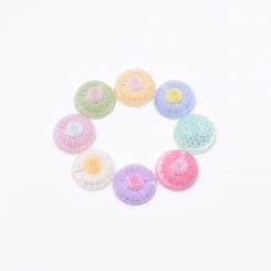 樹脂貼付けパーツ 円形 フラワー封入 20x20mm 【50ヶ(約102.5g)】