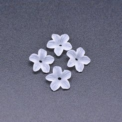 アクリルビーズ フラワー 五弁花 半クリア 4×11mm 【100ヶ】