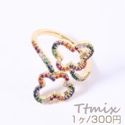 高品質ジルコニアリング 指輪 蝶 幅約25mm ゴールド【1ヶ】