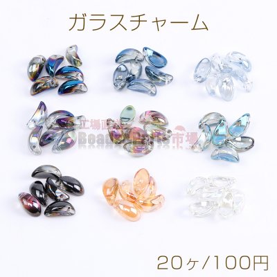 メッキガラスチャーム 月型 横穴 6×12mm（20ヶ）