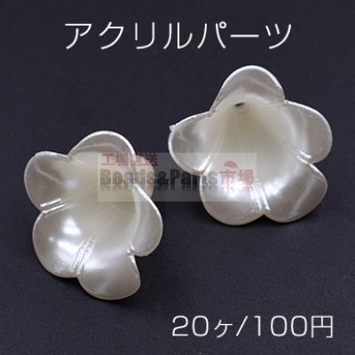 アクリル パーツ アサガオ 26×28mm ホワイト【20ヶ】