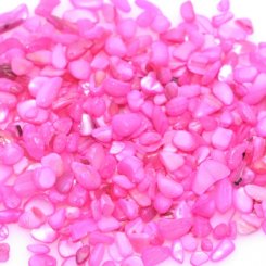 染色シェル貝 さざれ石(穴なし) ローズ 5-7mm(50g)