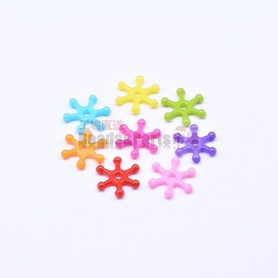 アクリル ビーズ 花型 カラーミックス 3×14mm 【500g】