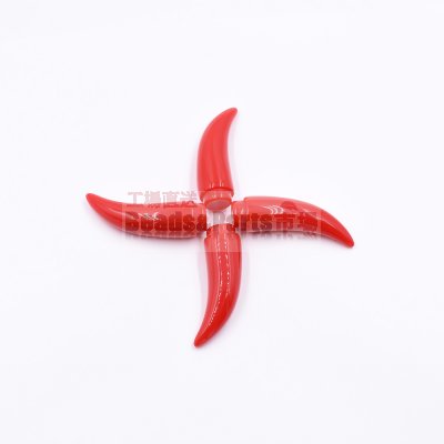 樹脂貼付けパーツ 角形 52x16mm レッド【50ヶ(約385g)】