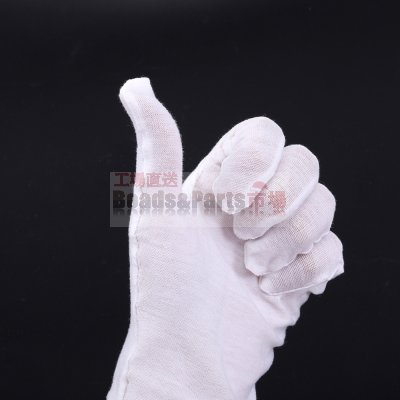ホワイト作業手袋 品質管理用 綿スムス マチなし フリーサイズ 【1袋(12双)】