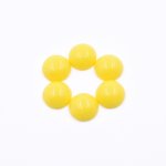 樹脂貼付けパーツ 円形 12x12mm イエロー【50ヶ(約27g)】