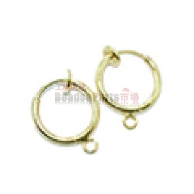 バネ付フープイヤリング 13mm ゴールド