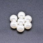ABS製 パールビーズ 丸型 ホワイト 7×8mm 【100ヶ】