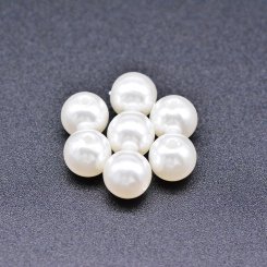 ABS製 パールビーズ 丸型 ホワイト 7×8mm 【100ヶ】