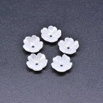 アクリルビーズ フラワー 五弁花 パールホワイト 4×11mm 【100ヶ】