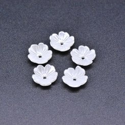 アクリルビーズ フラワー 五弁花 パールホワイト 4×11mm 【100ヶ】