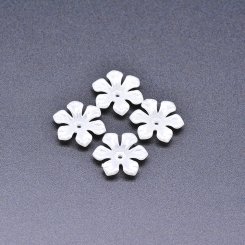 アクリルビーズ フラワー 花型 パールホワイト 4×16mm 【100ヶ】