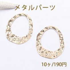 メタルパーツ プレート 波型オーバルフレーム 1穴 40×54mm ゴールド【10ヶ】