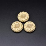 アクリルビーズ アンティーク調 コイン 12×32mm ベージ【500g（約58ヶ）】