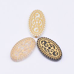 アクリルビーズ アンティーク調 オーバル 12×21mm【500g】