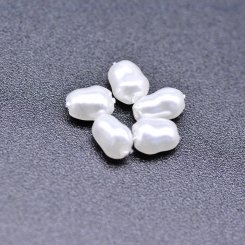 ABS製 パールビーズ 不規則 パールホワイト 3×5mm 【100ヶ】
