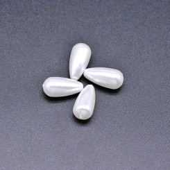 ABS製 パールビーズ 雫型 パールホワイト 8×16mm 【100ヶ】