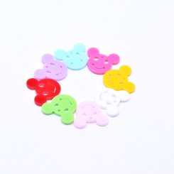 アクリルパーツ 笑顔クマ 1穴 18×20mm【50ヶ】