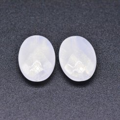 アクリルビーズ オーバル ラメ入り ホワイト 13×19mm【100ヶ】