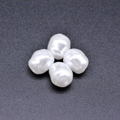 ABS製 パールビーズ 不規則 パールホワイト 10×11mm 【100ヶ】