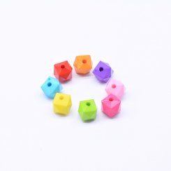 アクリルビーズ 正方形カット カラーミックス 7×8mm 【500g（約1724ヶ）】