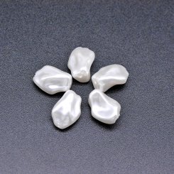 ABS製 パールビーズ 不規則 パールホワイト 9×13mm 【100ヶ】