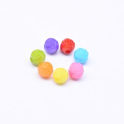 アクリルビーズ 花型 カラーミックス 8×8mm 【500g（約1612ヶ）】